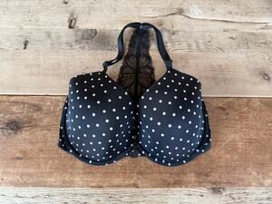Victoria's Secret Black Dot 32DDD Sexy Tee Demi Front Close Bra VS